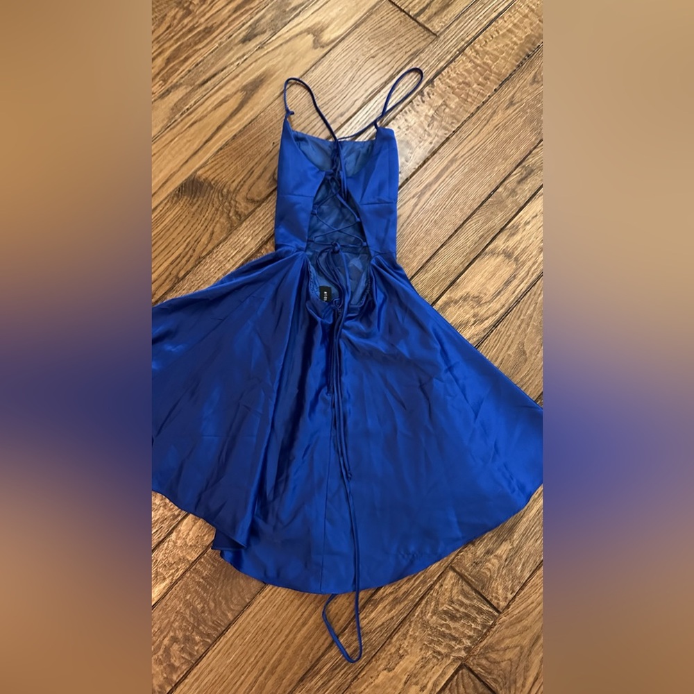 royal blue silk dress